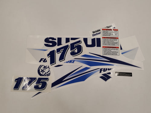 Suzuki 175 Four Stroke BLUE (2010) Aftermarket Replacement Outboard Decal Sticker Set