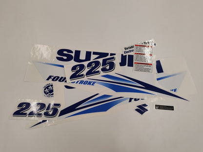 Suzuki 225 Four Stroke BLUE (2010) Aftermarket Replacement Outboard Decal Sticker Set