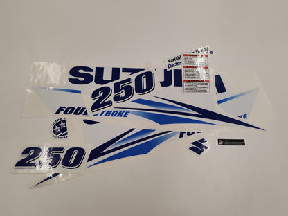 Suzuki 250 Four Stroke BLUE (2010) Aftermarket Replacement Outboard Decal Sticker Set
