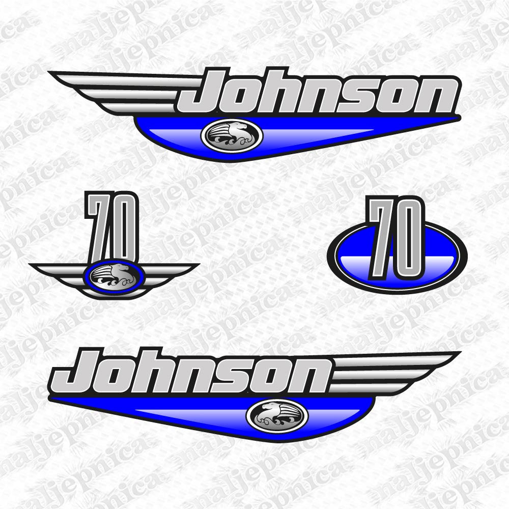 Johnson 70 Outboard (1992 - 2000) Blue Aftermarket Replacement Decal / aufkleber / adesivo / Sticker Set