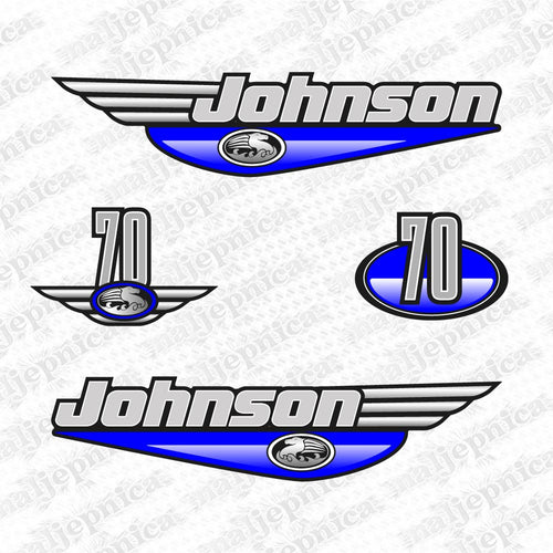 Johnson 70 Outboard (1992 - 2000) Blue Aftermarket Replacement Decal / aufkleber / adesivo / Sticker Set