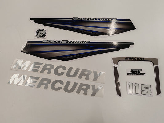 Mercury 115 Four Stroke 2013+ BLUE aftermarket replacement outboard decal / sticker set