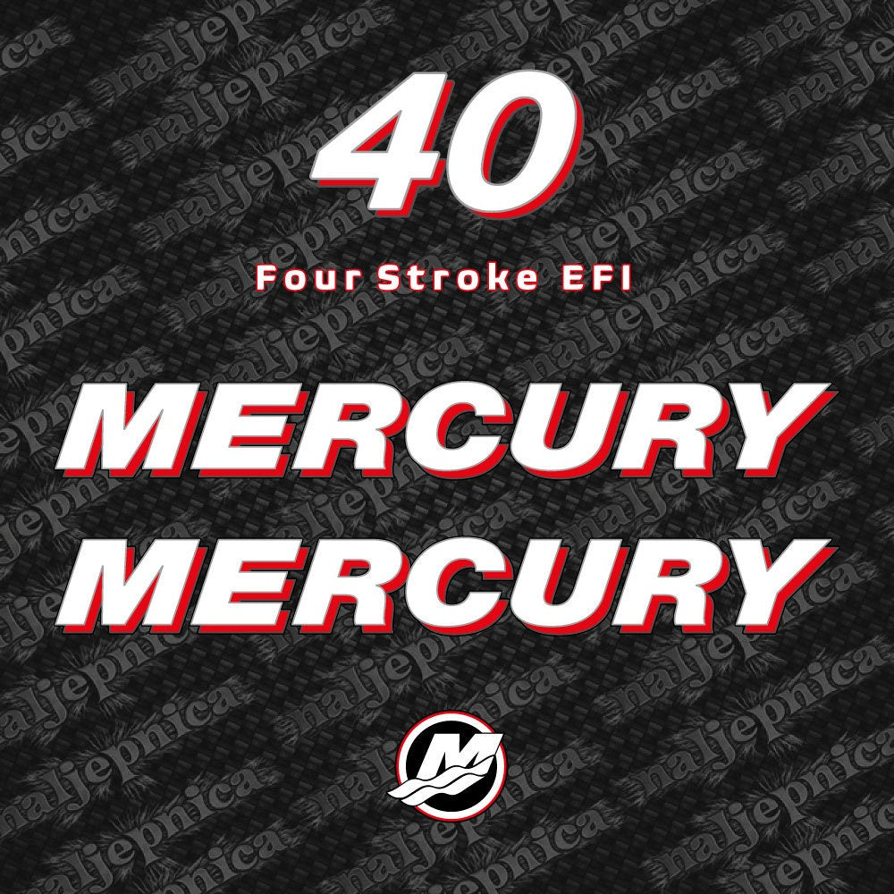 Mercury 40 Four Stroke 2006-2012 outboard decal sticker set