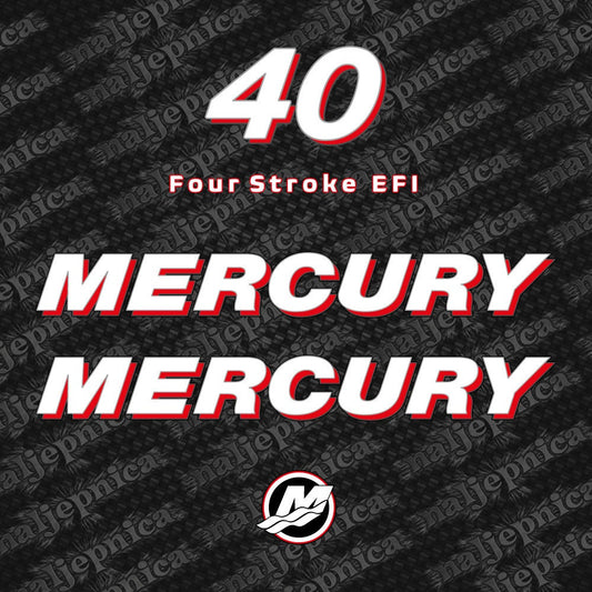 Mercury 40 Four Stroke 2006-2012 outboard decal sticker set