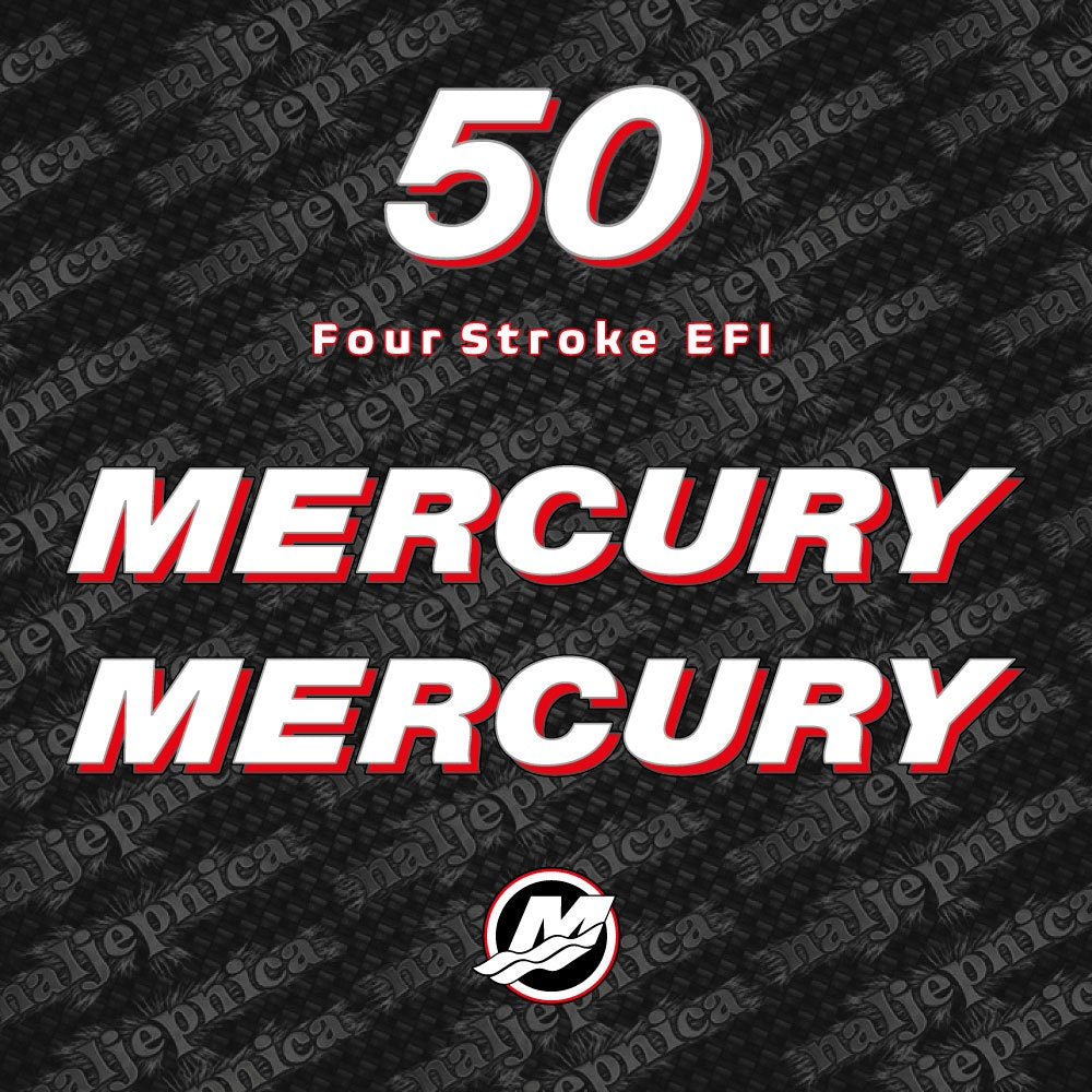 Mercury 50 Four Stroke 2006-2012 outboard decal sticker set