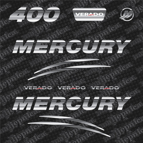 Mercury 400 Verado (2017) 3D Aftermarket Replacement Outboard Decal Sticker Set