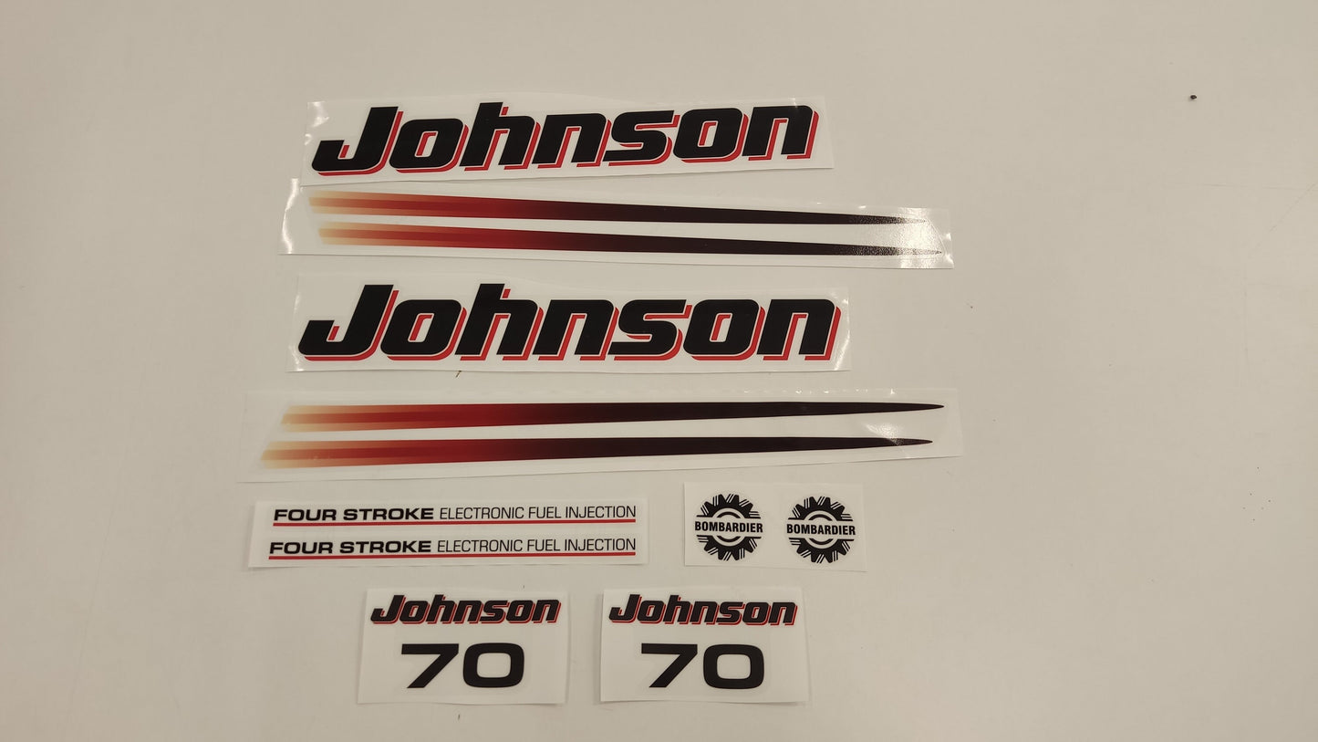 Johnson 70 Outboard (2002) Four Stroke Aftermarket Decal / aufkleber / adesivo / Sticker Set