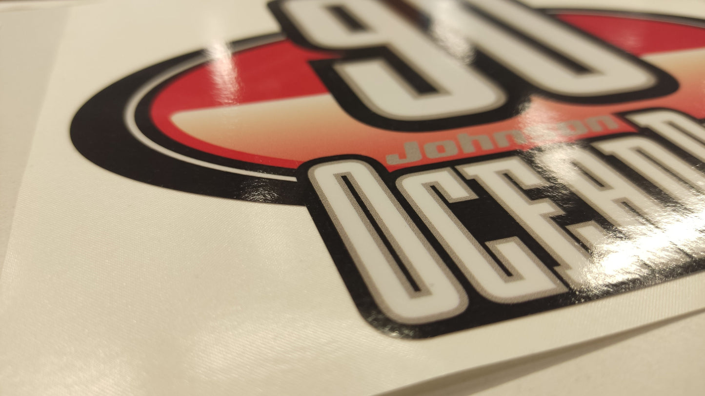Johnson 90 Ocean Pro Outboard (1992 - 2000) Red Aftermarket Replacement Decal / aufkleber / adesivo / Sticker Set