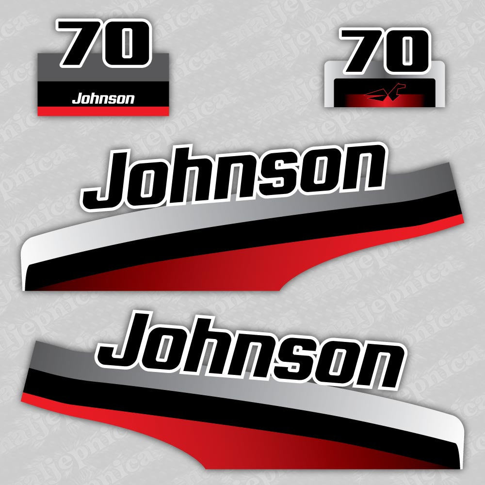 Johnson 70 Outboard (1997) Aftermarket Replacement Decal / aufkleber / adesivo / Sticker Set