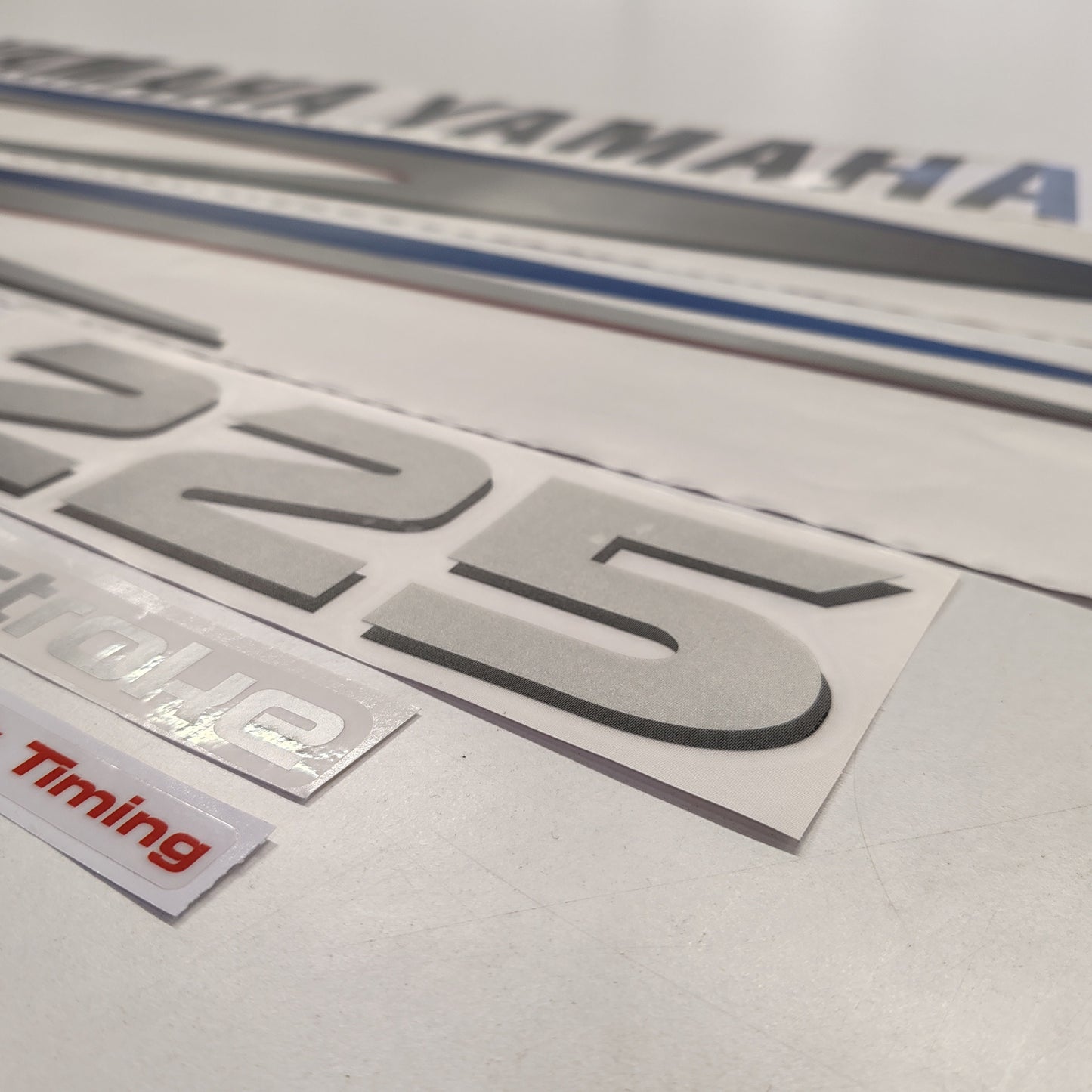 Yamaha 225 Four Stroke SILVER (2002-2006) Aftermarket Replacement Outboard Decal Sticker Set