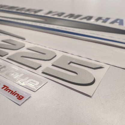 Yamaha 225 Four Stroke SILVER (2002-2006) Aftermarket Replacement Outboard Decal Sticker Set