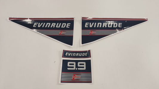Evinrude 9.9 (1989-1991) aftermarket replacement decal / aufkleber / adesivo / sticker set