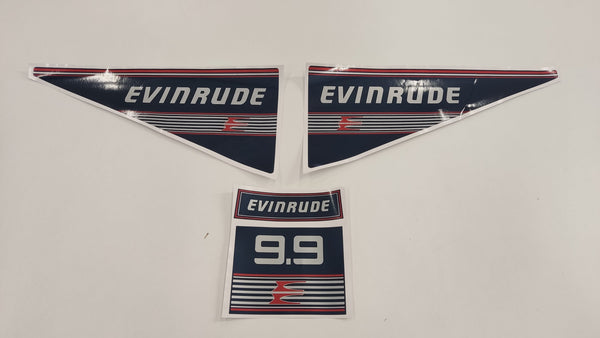 Evinrude 9.9 (1989-1991) aftermarket replacement decal / aufkleber / adesivo / sticker set