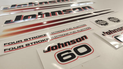 Johnson 60 Outboard (2002) Four Stroke Aftermarket Decal / aufkleber / adesivo / Sticker Set