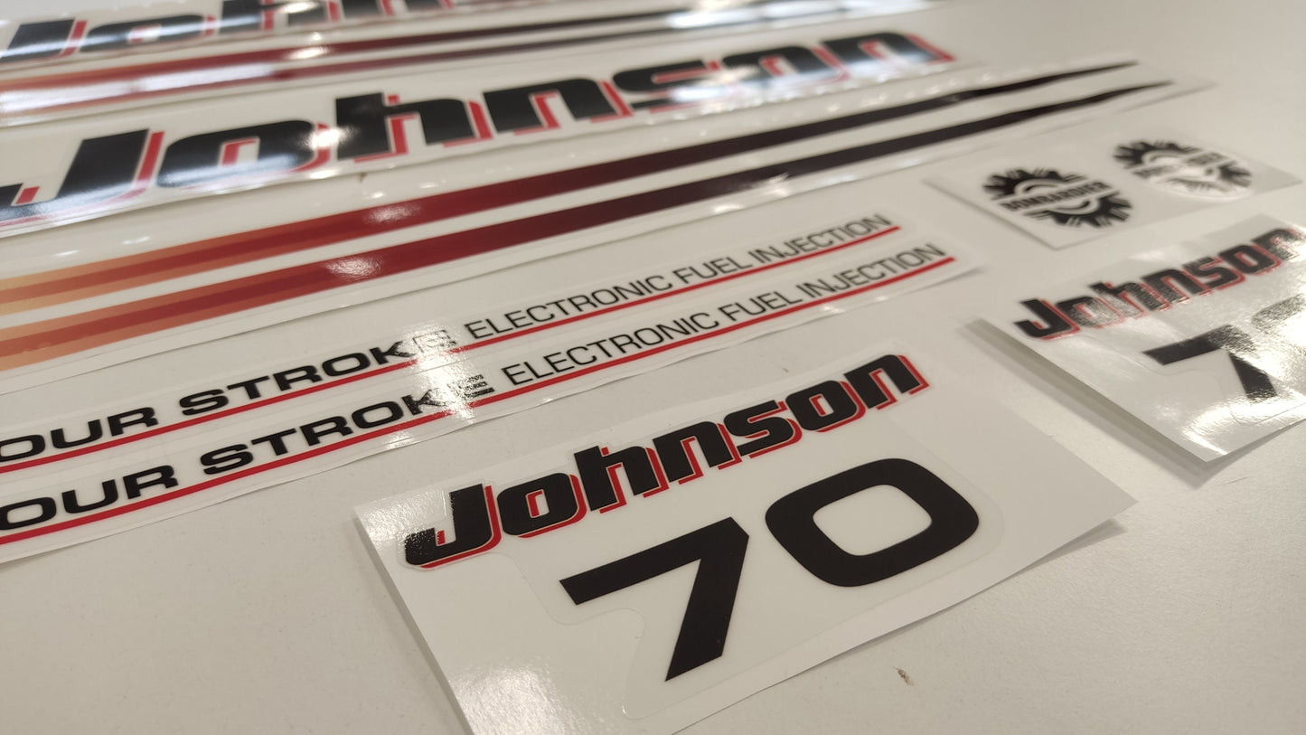 Johnson 70 Outboard (2002) Four Stroke Aftermarket Decal / aufkleber / adesivo / Sticker Set