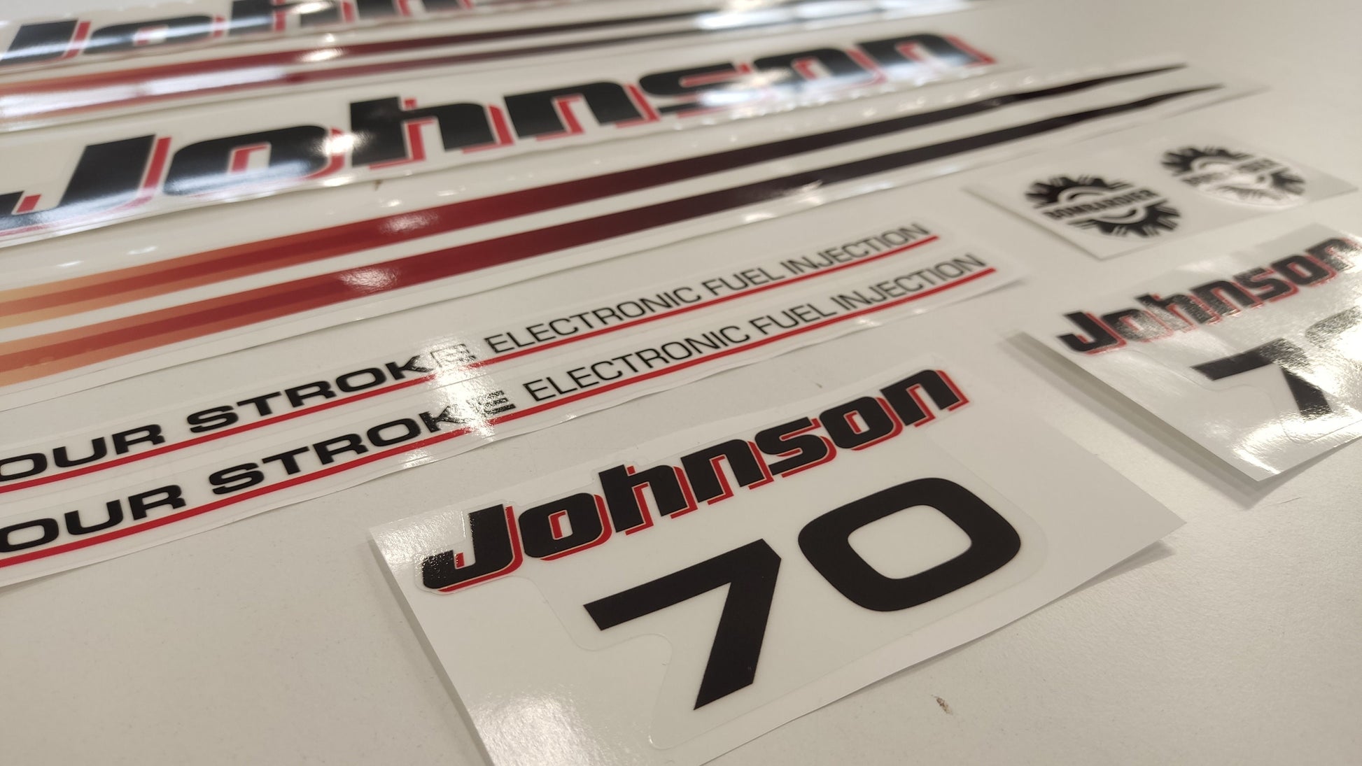 Johnson 70 Outboard (2002) Four Stroke Aftermarket Decal / aufkleber / adesivo / Sticker Set