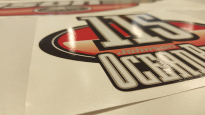Johnson 115 Ocean Pro Outboard (1992 - 2000) Red Aftermarket Replacement Decal / aufkleber / adesivo / Sticker Set