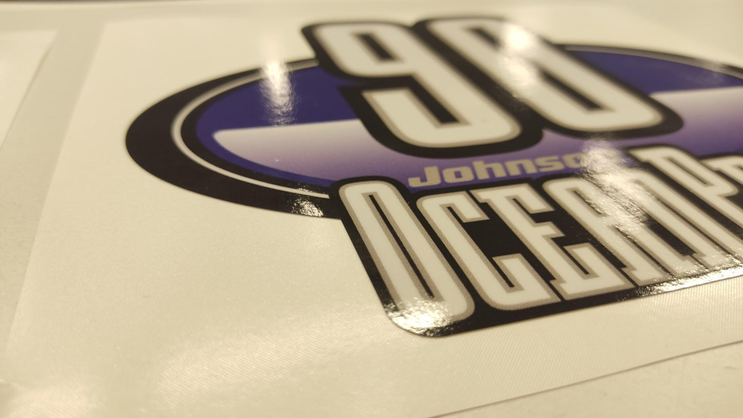 Johnson 90 Ocean Pro Outboard (1992 - 2000) Blue Aftermarket Replacement Decal / aufkleber / adesivo / Sticker Set
