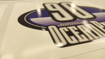 Johnson 90 Ocean Pro Outboard (1992 - 2000) Blue Aftermarket Replacement Decal / aufkleber / adesivo / Sticker Set