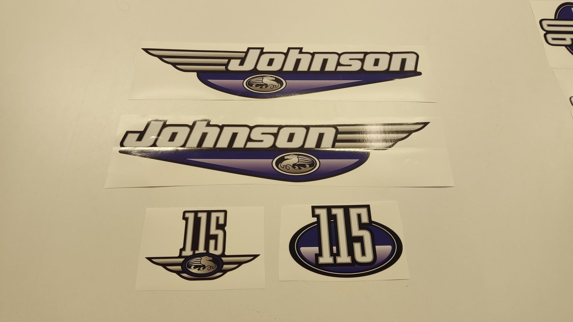 Johnson 115 Outboard (1992 - 2000) Blue Aftermarket Replacement Decal / aufkleber / adesivo / Sticker Set
