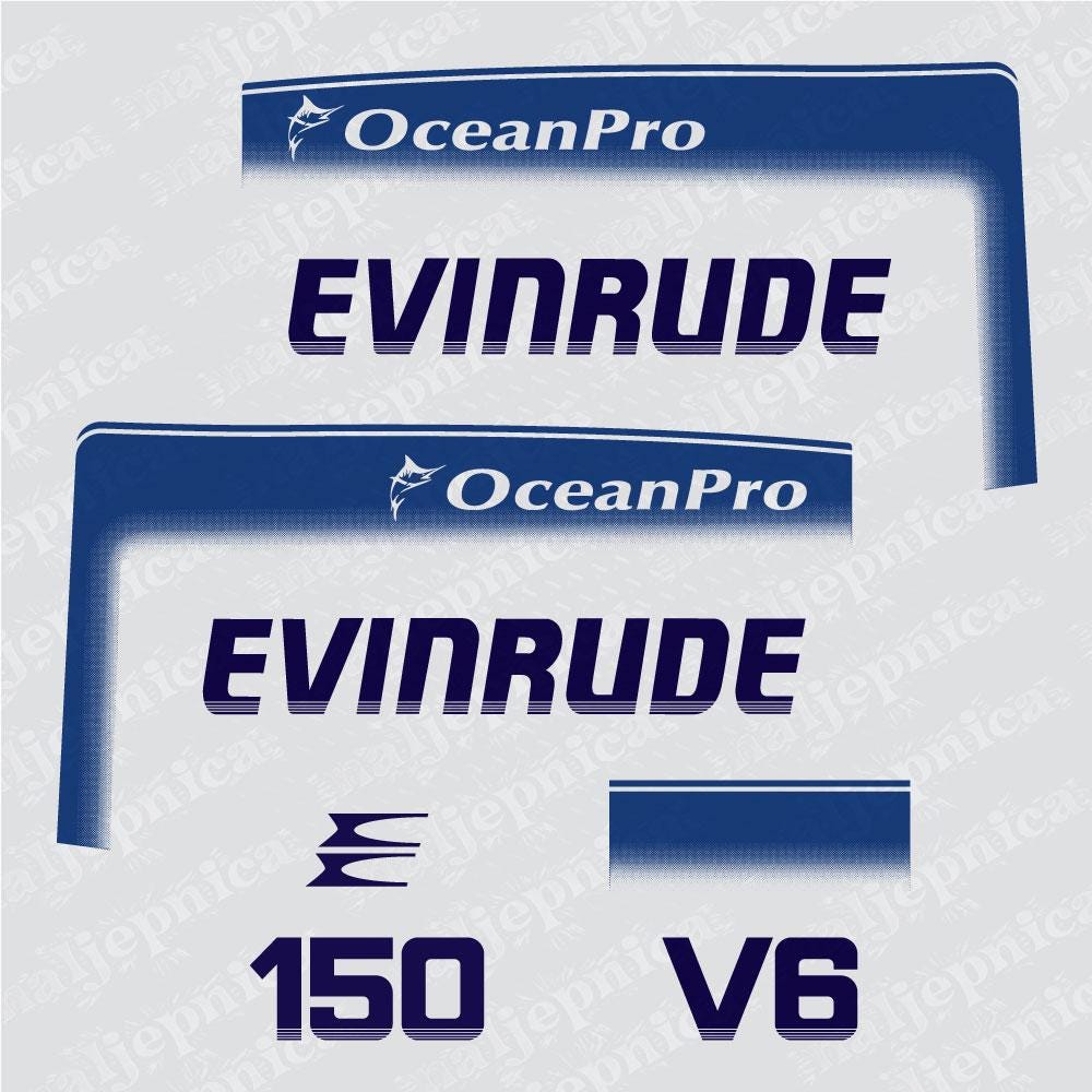 Evinrude 150 V6 Ocean Pro (1998) Aftermarket Replacement Decals / aufkleber / adesivo / sticker set