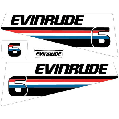 Evinrude 6 Vintage Aftermarket Replacement Decal / aufkleber / adesivo / sticker set
