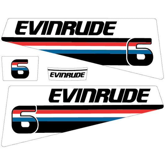 Evinrude 6 Vintage Aftermarket Replacement Decal / aufkleber / adesivo / sticker set