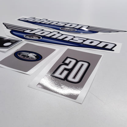 Johnson 20 Outboard (1992 - 2000) Blue Aftermarket Replacement Decal / aufkleber / adesivo / Sticker Set