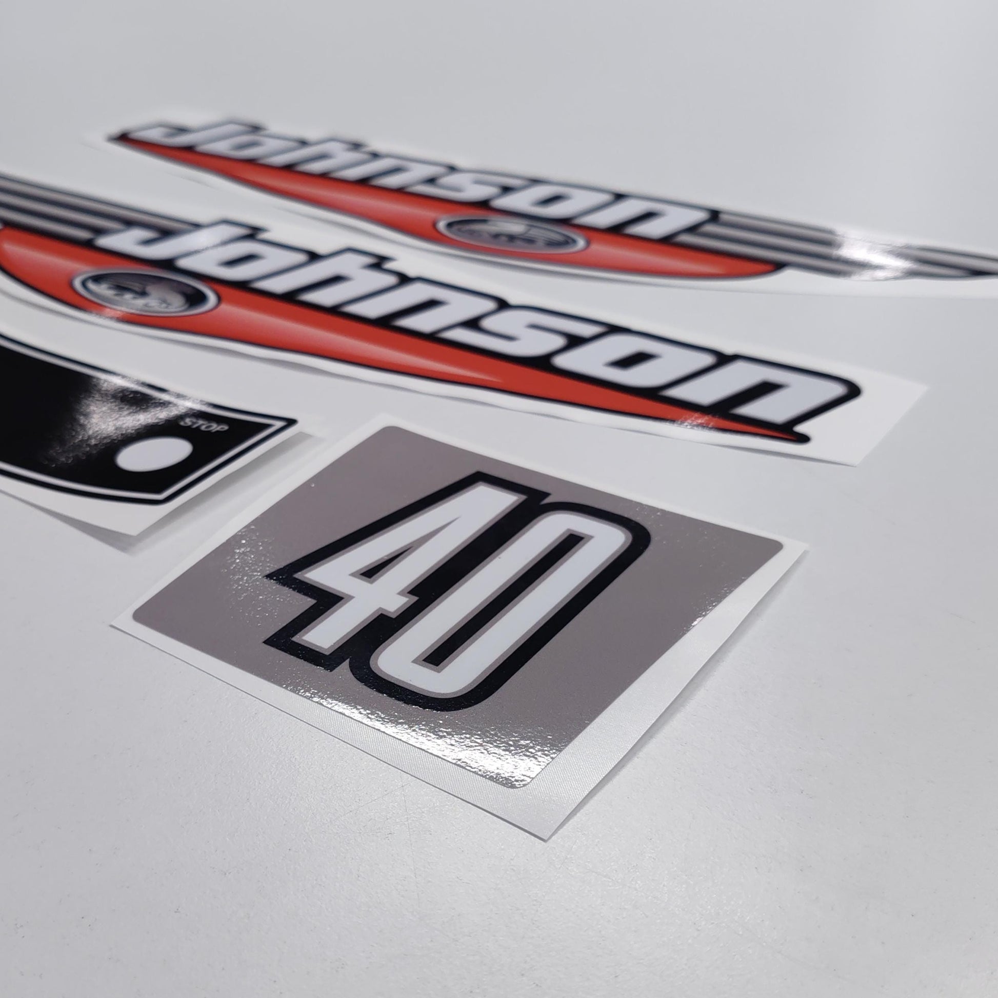 Johnson 40 Outboard (1992 - 2000) Red Aftermarket Decal / aufkleber / adesivo / Sticker Set