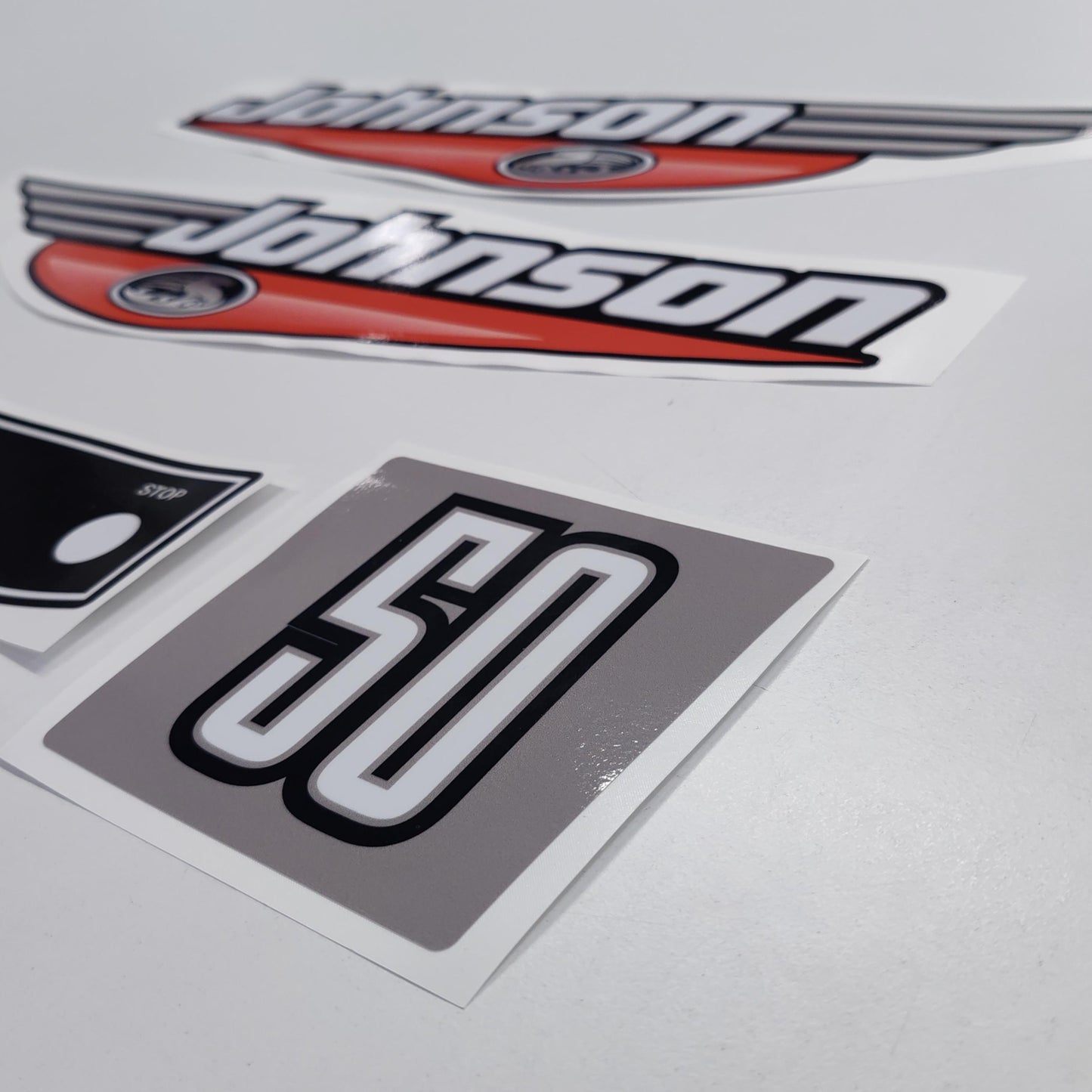Johnson 50 Outboard (1992 - 2000) Red Aftermarket Replacement Decal / aufkleber / adesivo / Sticker Set