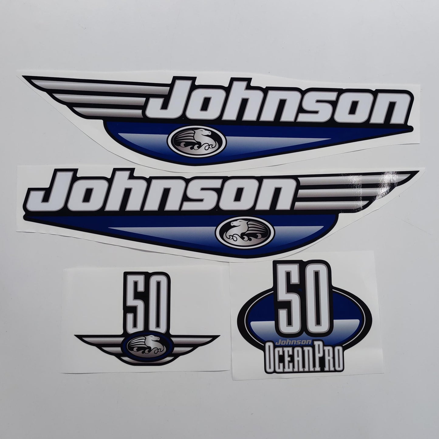 Johnson 50 OceanPro Outboard (1992 - 2000) Blue Aftermarket Replacement Decal / aufkleber / adesivo / Sticker Set