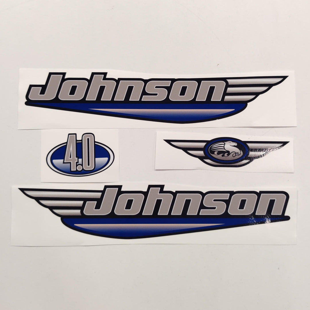 Johnson 4.0 Outboard (1992 - 2000) Blue Aftermarket Decal / aufkleber / adesivo / Sticker Set