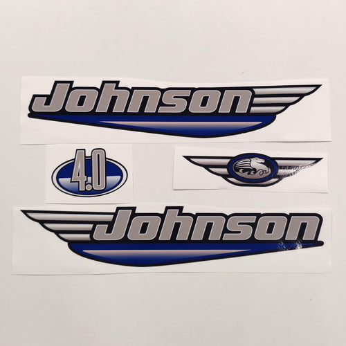 Johnson 4.0 Outboard (1992 - 2000) Blue Aftermarket Decal / aufkleber / adesivo / Sticker Set
