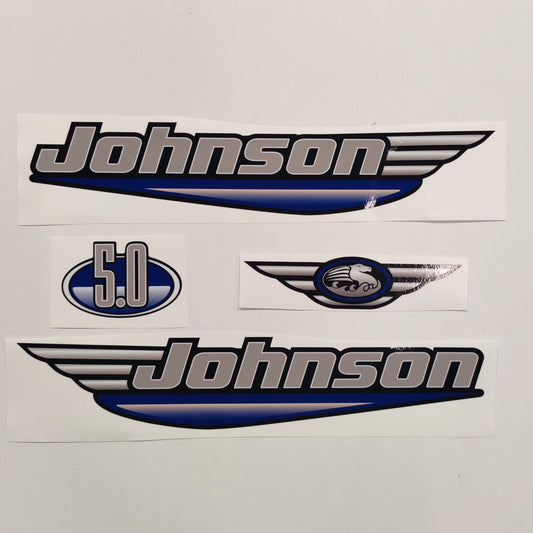 Johnson 5.0 Outboard (1992 - 2000) Blue Aftermarket Decal / aufkleber / adesivo / Sticker Set