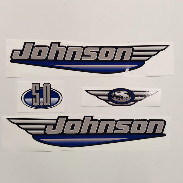 Johnson 5.0 Outboard (1992 - 2000) Blue Aftermarket Decal / aufkleber / adesivo / Sticker Set