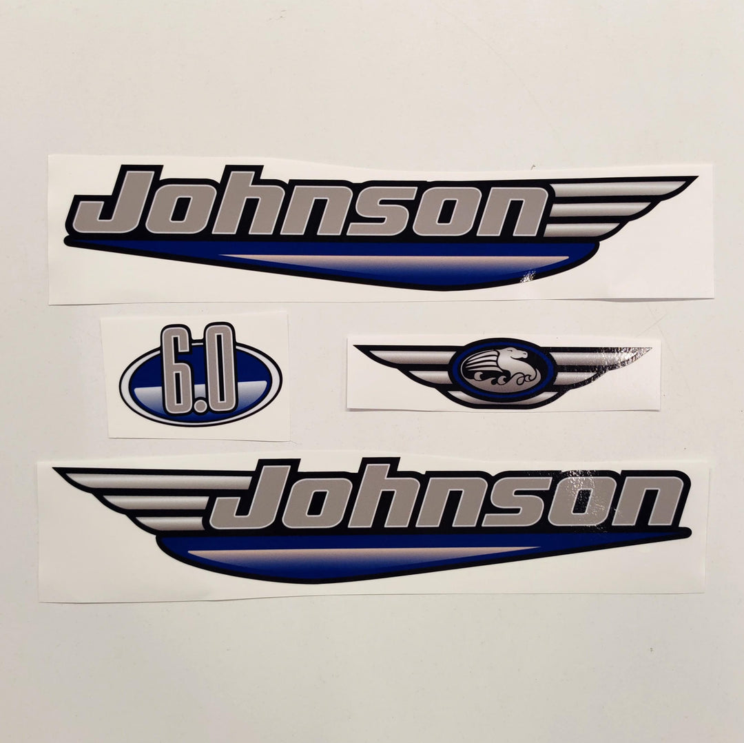 Johnson 6.0 Outboard (1992 - 2000) Blue Aftermarket Decal / aufkleber / adesivo / Sticker Set
