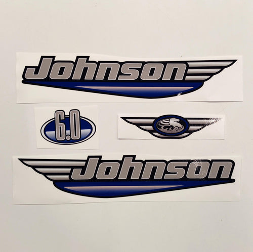 Johnson 6.0 Outboard (1992 - 2000) Blue Aftermarket Decal / aufkleber / adesivo / Sticker Set