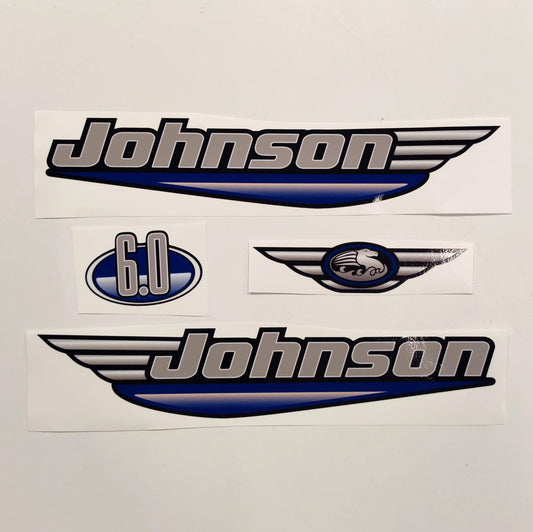 Johnson 6.0 Outboard (1992 - 2000) Blue Aftermarket Decal / aufkleber / adesivo / Sticker Set