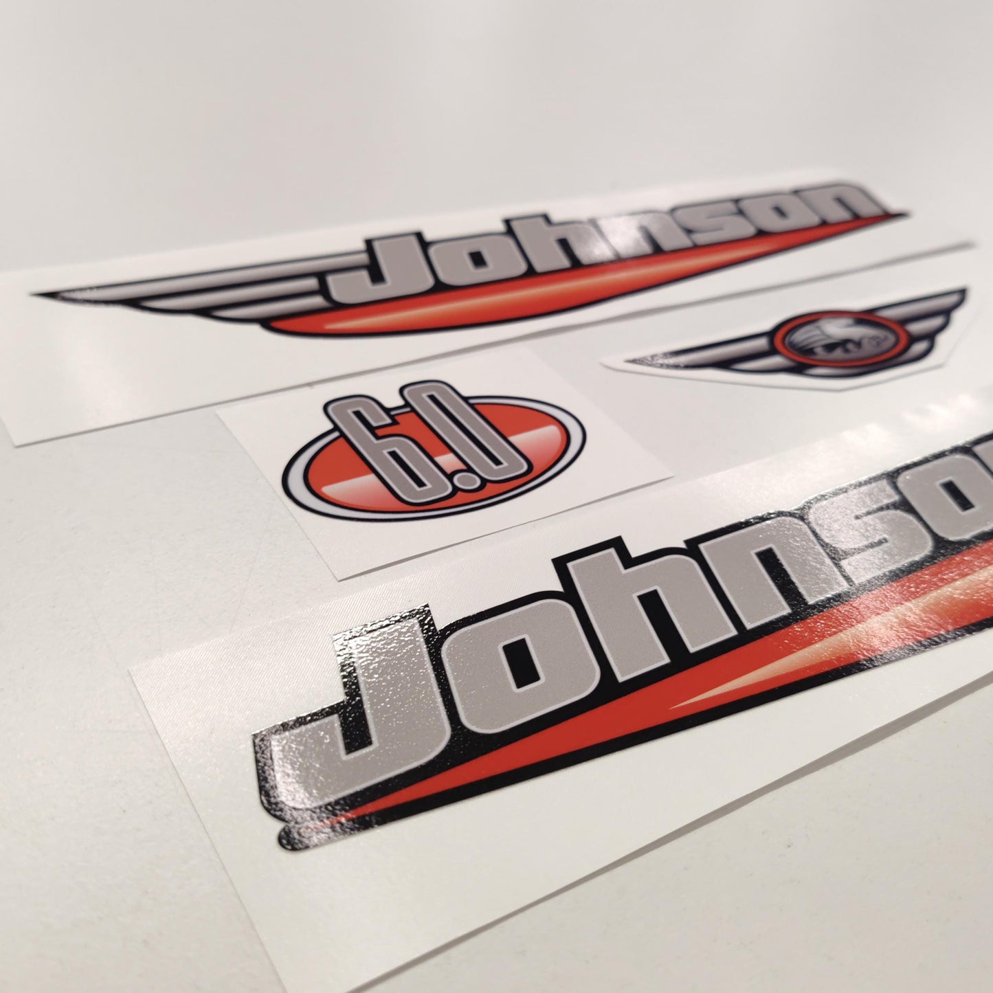 Johnson 6.0 Outboard (1992 - 2000) Red Aftermarket Decal / aufkleber / adesivo / Sticker Set