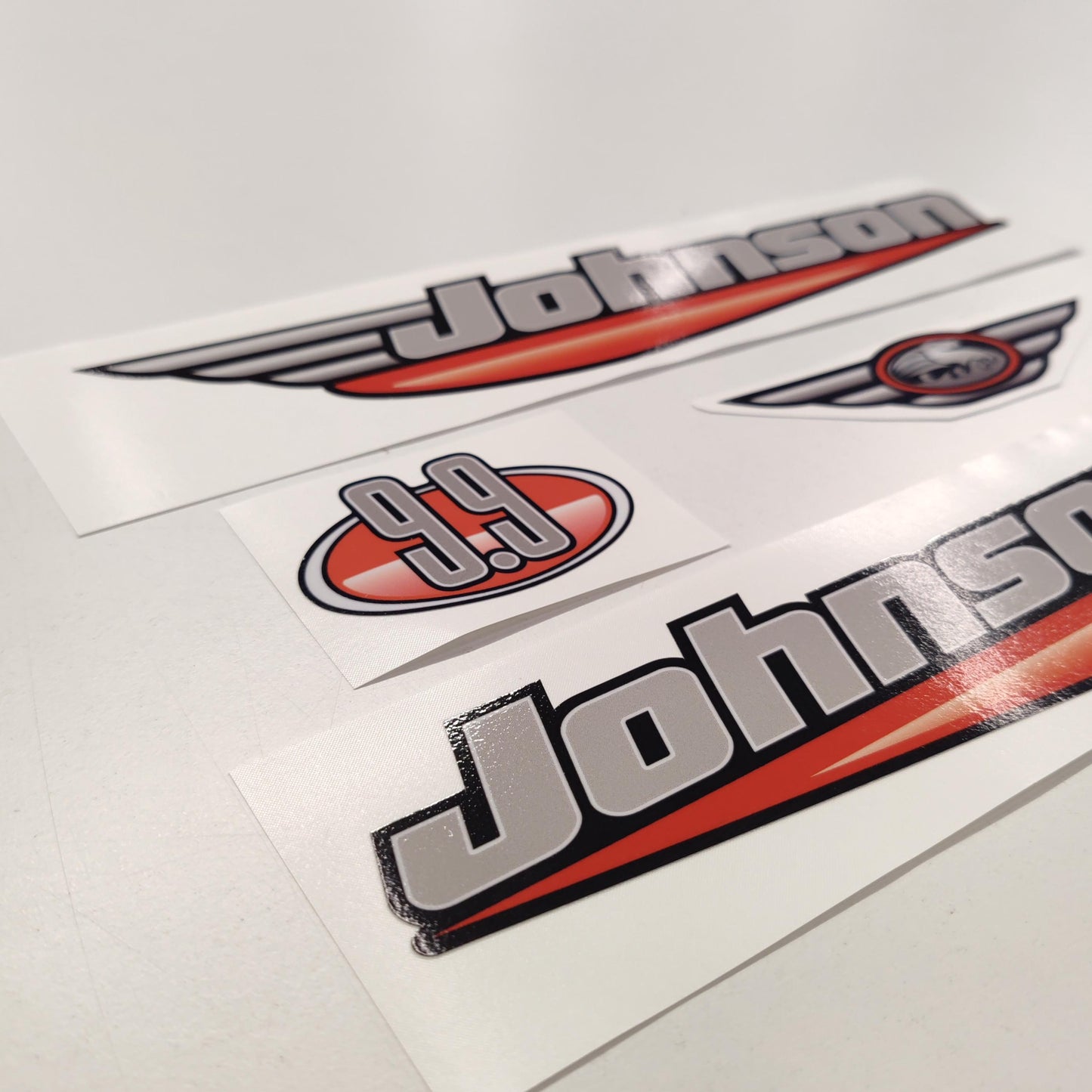 Johnson 9.9 Outboard (1992 - 2000) Red Aftermarket Decal / aufkleber / adesivo / Sticker Set