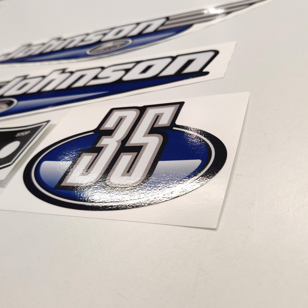 Johnson 35 Outboard (1992 - 2000) Blue Aftermarket Replacement Decal / aufkleber / adesivo / Sticker Set