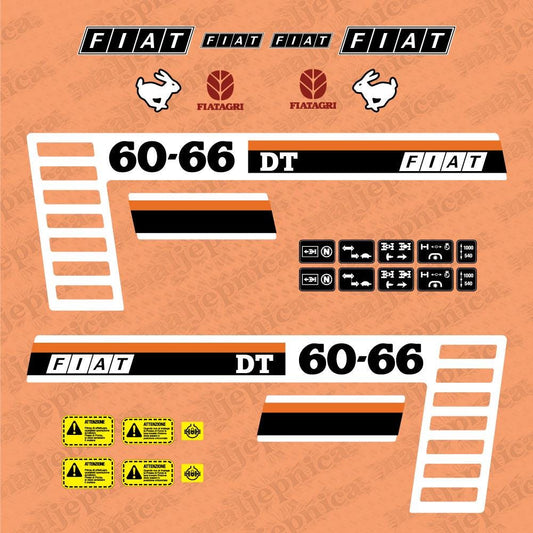 Fiat Fiatagri 60-66 Aftermarket Replacement Tractor Decal Sticker Set