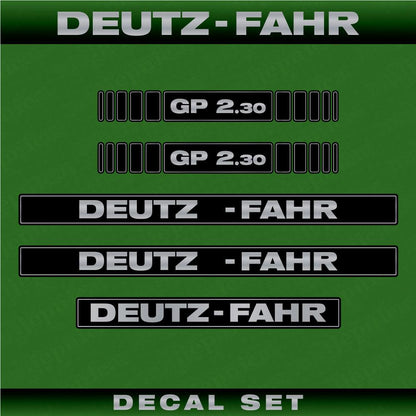 Deutz-Fahr Round Bale Press GP 2.30 Aftermarket Replacement Tractor Decal (Sticker) Set