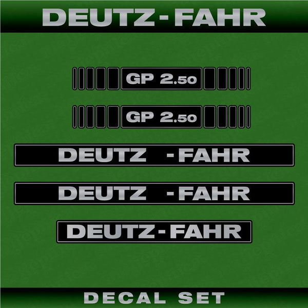 Deutz-Fahr Round Bale Press GP 2.50 Aftermarket Replacement Tractor Decal (Sticker) Set
