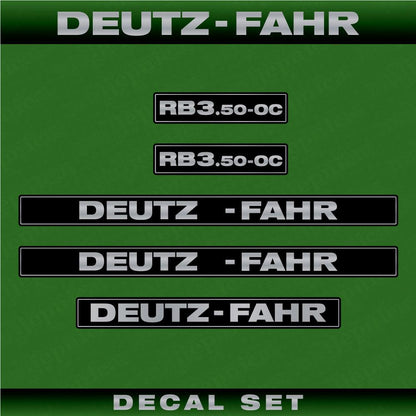 Deutz-Fahr Round Bale Press RB 3.50-OC Aftermarket Replacement Tractor Decal (Sticker) Set