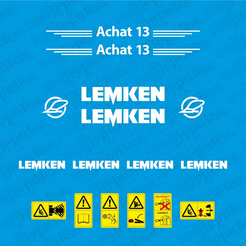 Lemken Achat 13 Plow Pflug Aftermarket Replacement decals / aufkleber / adesivo / sticker set