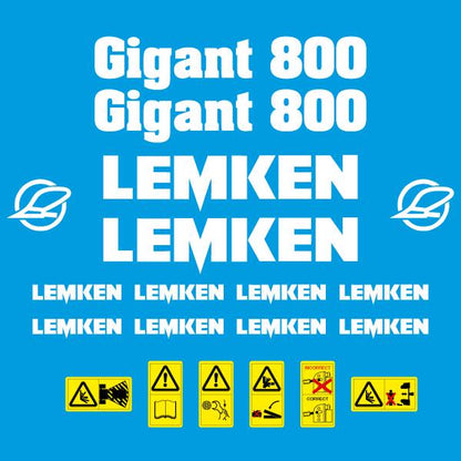 Lemken Gigant 800 Plow Pflug Aftermarket Replacement decals / aufkleber / adesivo / sticker set