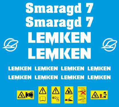 Lemken Smaragd 7 Plow Pflug Aftermarket Replacement decals / aufkleber / adesivo / sticker set