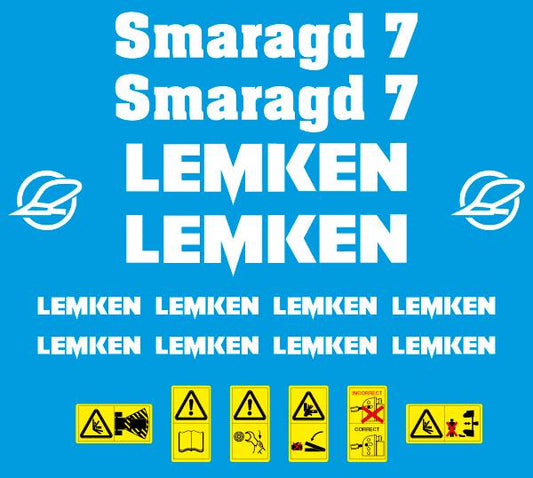 Lemken Smaragd 7 Plow Pflug Aftermarket Replacement decals / aufkleber / adesivo / sticker set