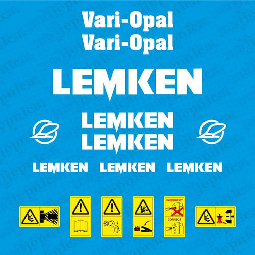 Lemken Vari-Opal Plow Pflug Aftermarket Replacement decals / aufkleber / adesivo / sticker set